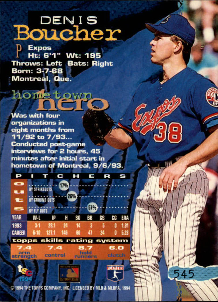 1994 Stadium Club Baseball Part 3 Main Set Card #501-720 - Picture 81 of 429