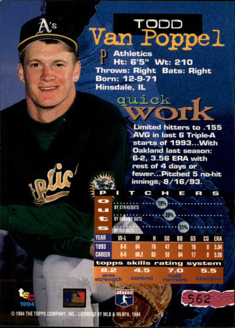 1994 Stadium Club Baseball Part 3 Main Set Card #501-720 - Picture 113 of 429