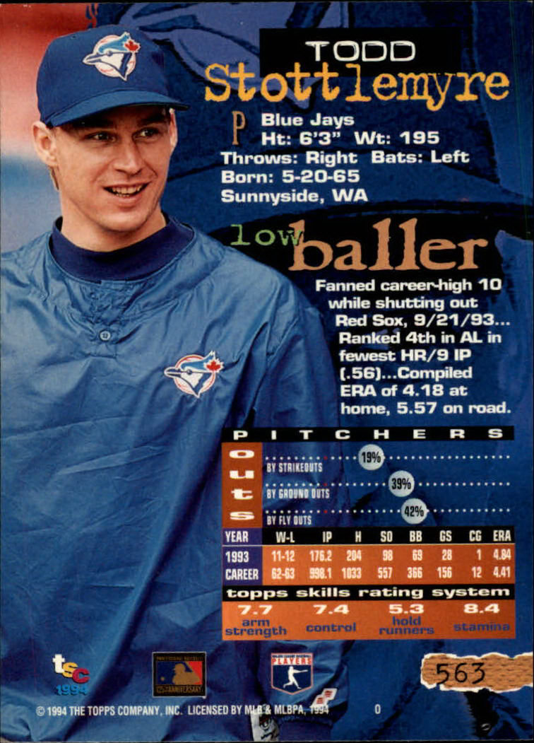 1994 Stadium Club Baseball Part 3 Main Set Card #501-720 - Picture 115 of 429