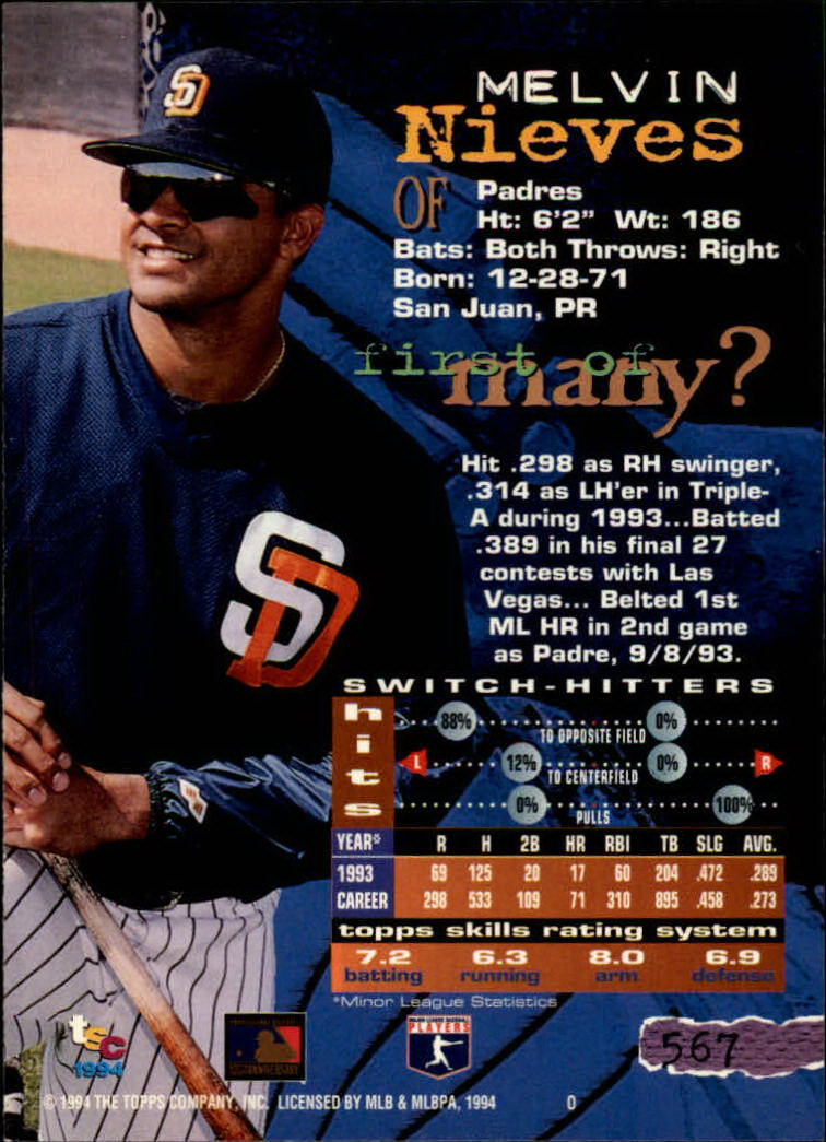 1994 Stadium Club Baseball Part 3 Main Set Card #501-720 - Picture 123 of 429