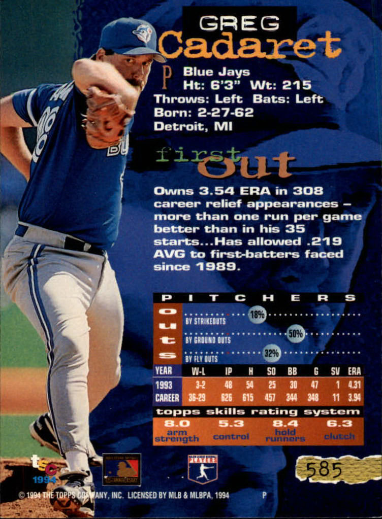 1994 Stadium Club Baseball Part 3 Main Set Card #501-720 - Picture 159 of 429
