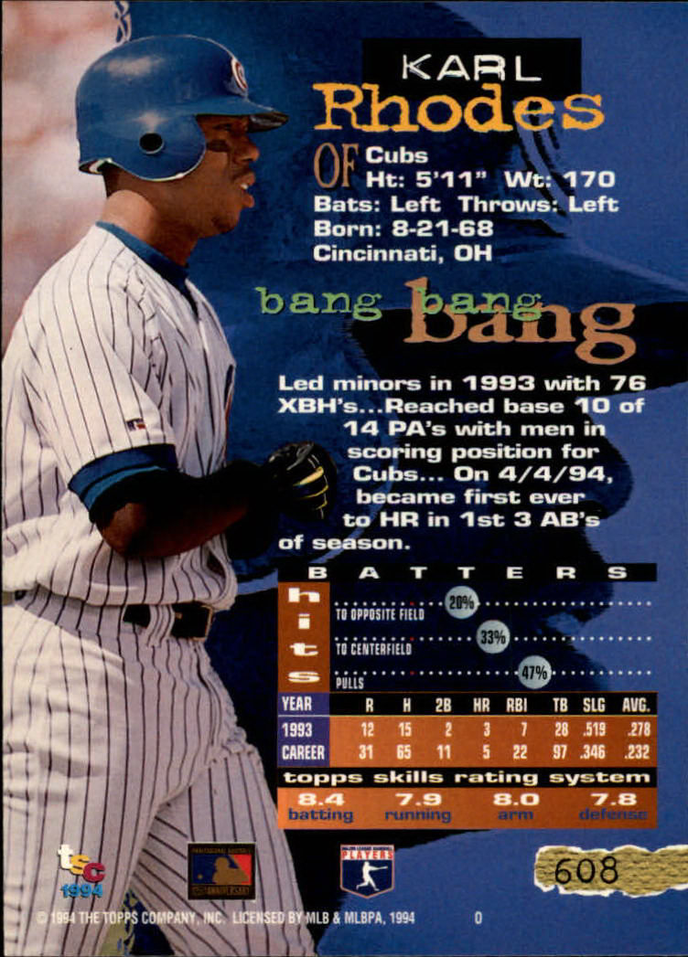 1994 Stadium Club Baseball Part 3 Main Set Card #501-720 - Picture 205 of 429
