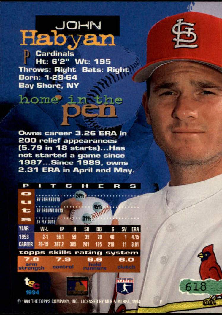 1994 Stadium Club Baseball Part 3 Main Set Card #501-720 - Picture 225 of 429