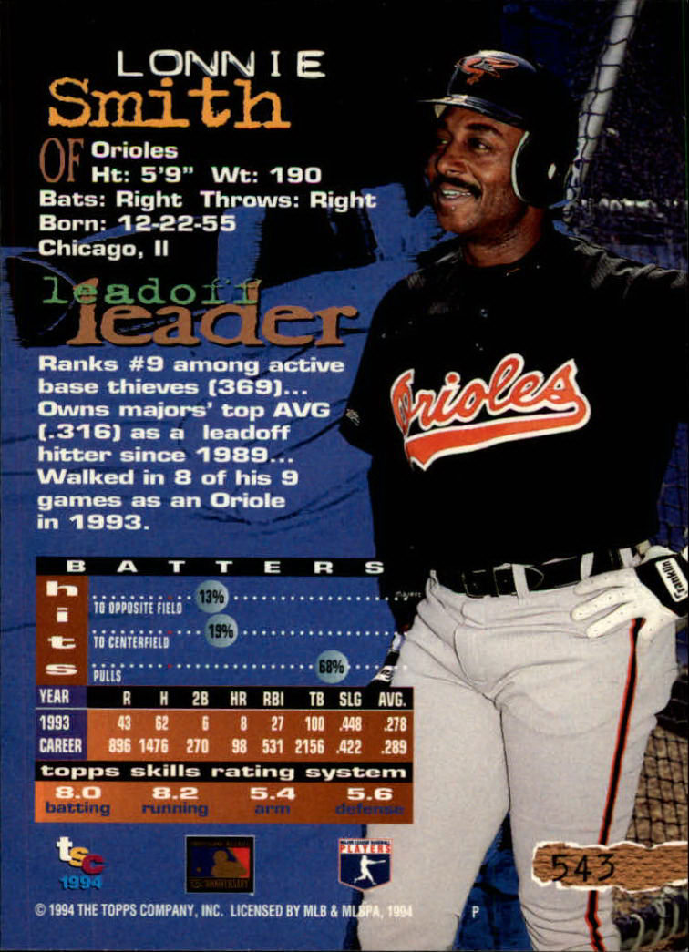 1994 Stadium Club Baseball Part 3 Main Set Card #501-720 - Picture 275 of 429