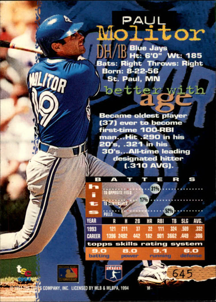1994 Stadium Club Baseball Part 3 Main Set Card #501-720 - Picture 279 of 429