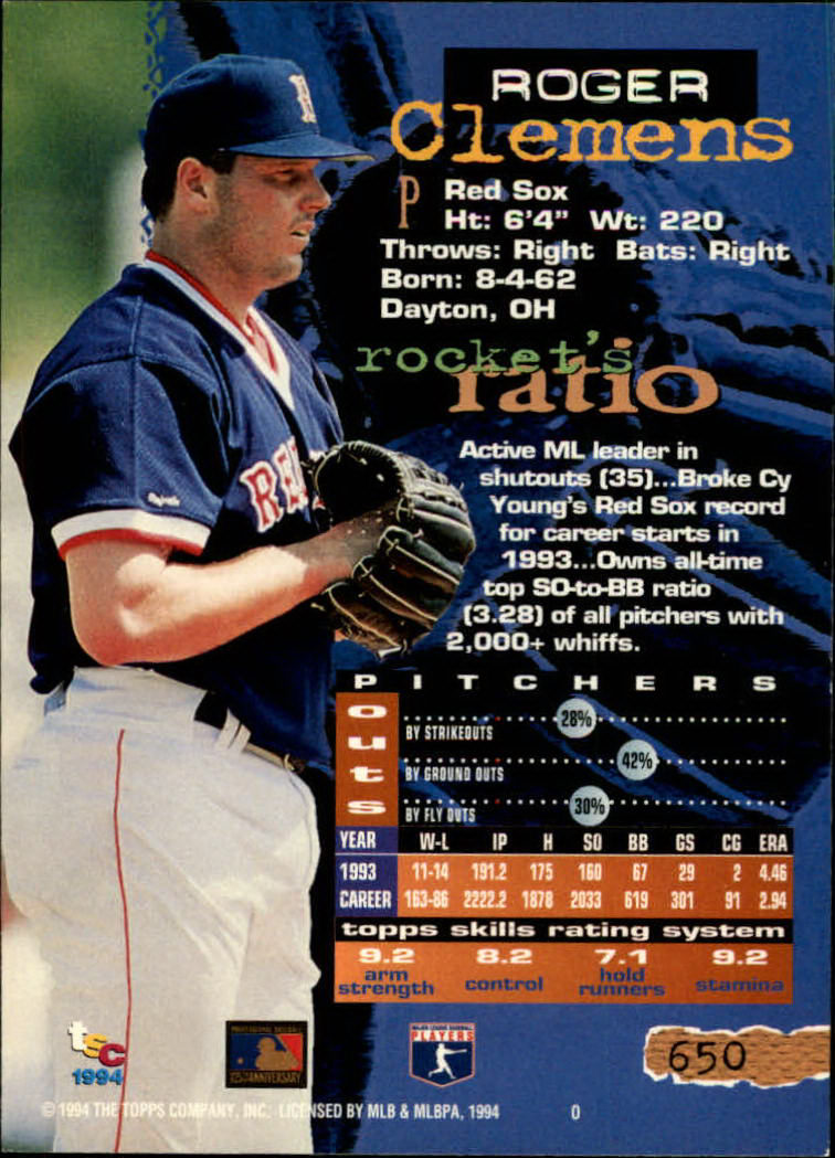 1994 Stadium Club Baseball Part 3 Main Set Card #501-720 - Picture 289 of 429