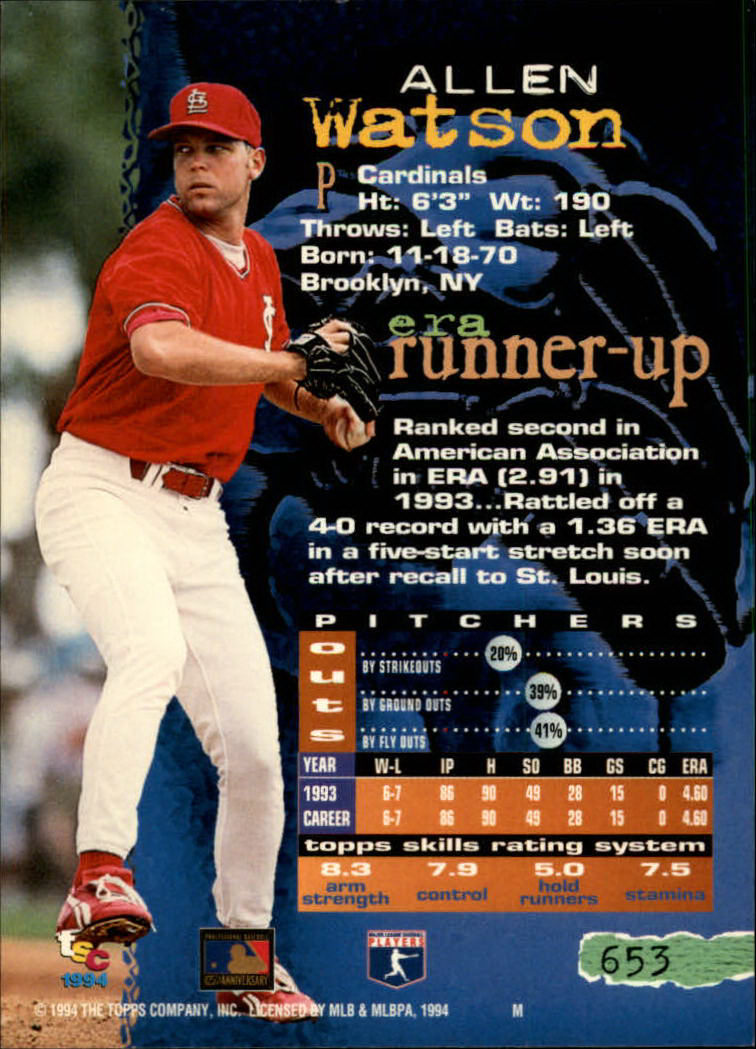 1994 Stadium Club Baseball Part 3 Main Set Card #501-720 - Picture 295 of 429