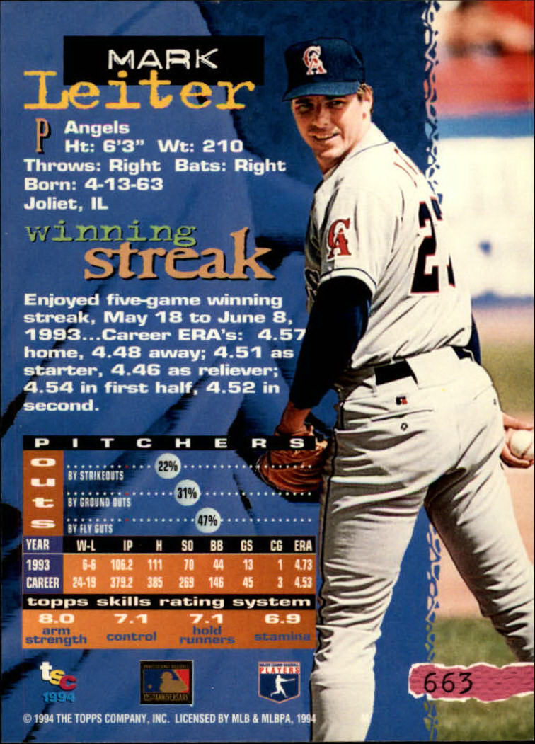 1994 Stadium Club Baseball Part 3 Main Set Card #501-720 - Picture 315 of 429