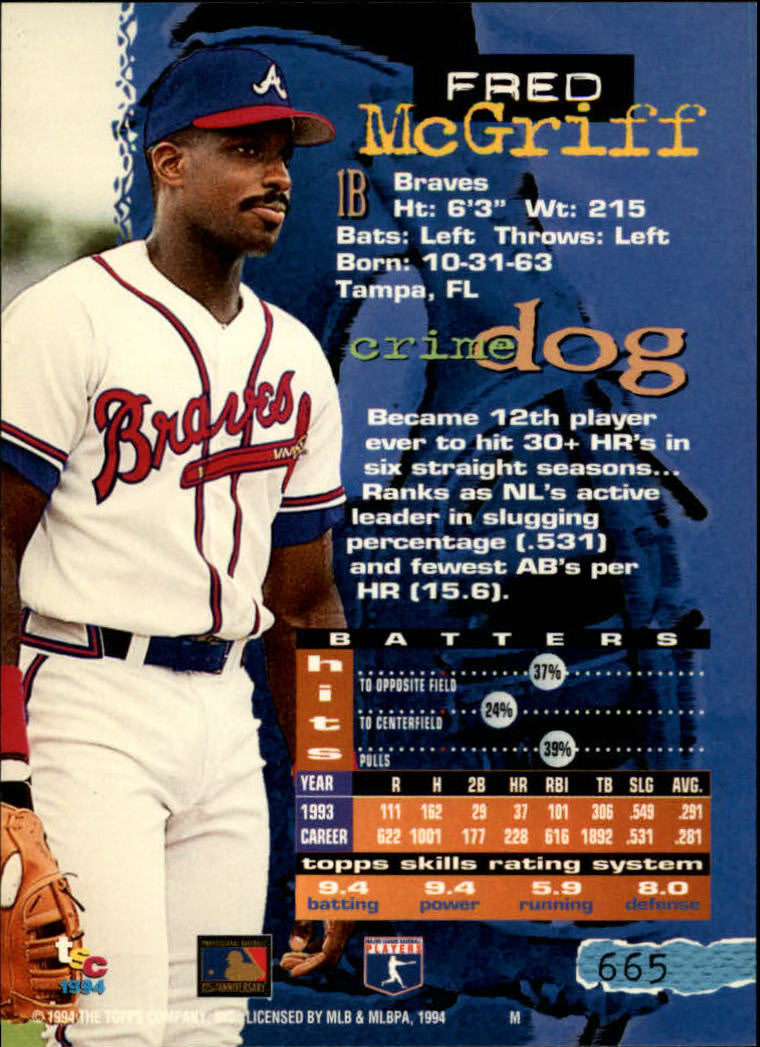 1994 Stadium Club Baseball Part 3 Main Set Card #501-720 - Picture 319 of 429