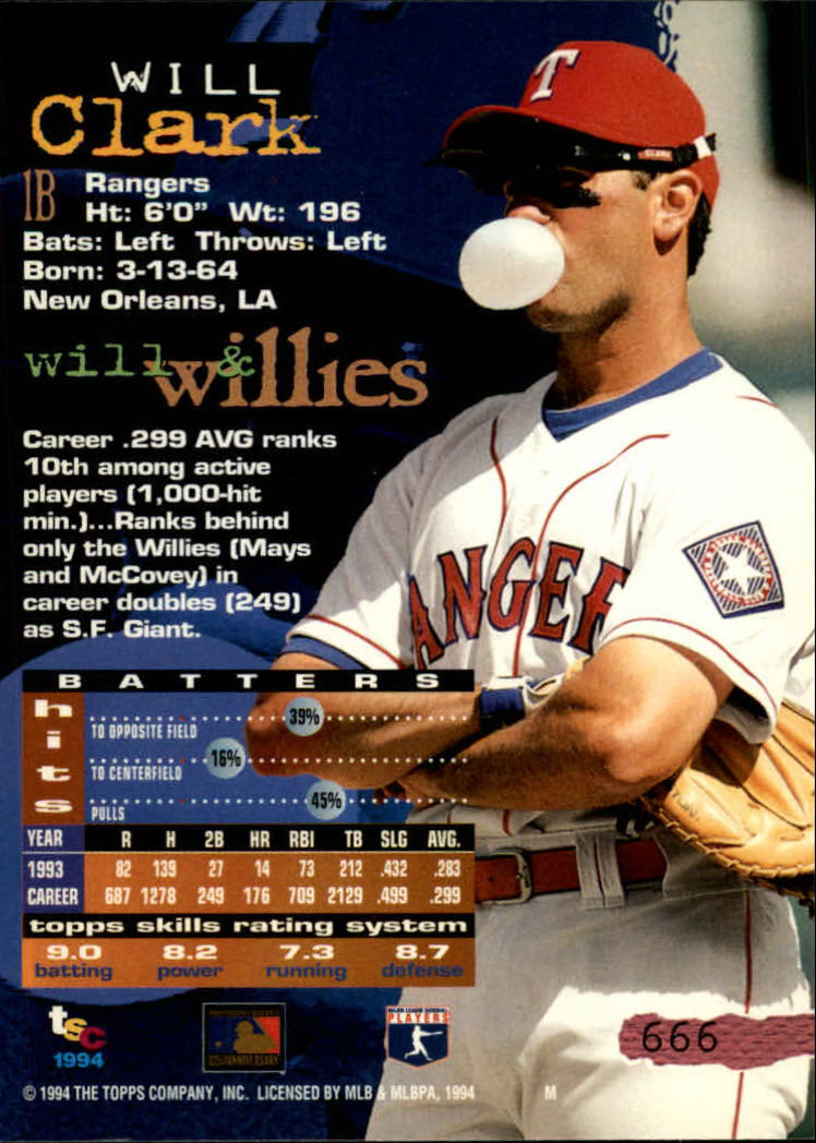 1994 Stadium Club Baseball Part 3 Main Set Card #501-720 - Picture 321 of 429