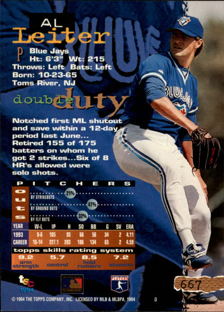 1994 Stadium Club Baseball Part 3 Main Set Card #501-720 - Picture 323 of 429