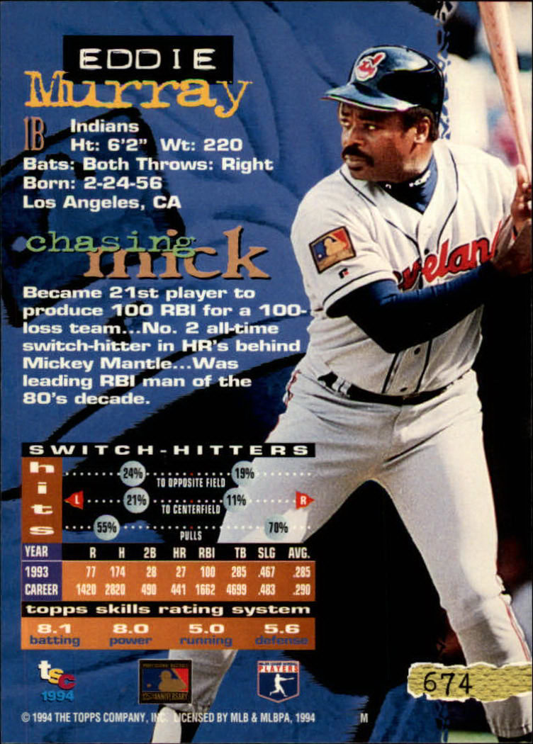 1994 Stadium Club Baseball Part 3 Main Set Card #501-720 - Picture 337 of 429
