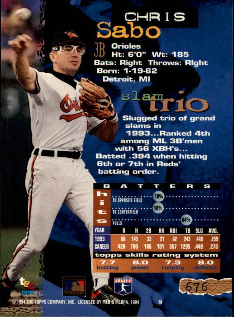 1994 Stadium Club Baseball Part 3 Main Set Card #501-720 - Picture 341 of 429