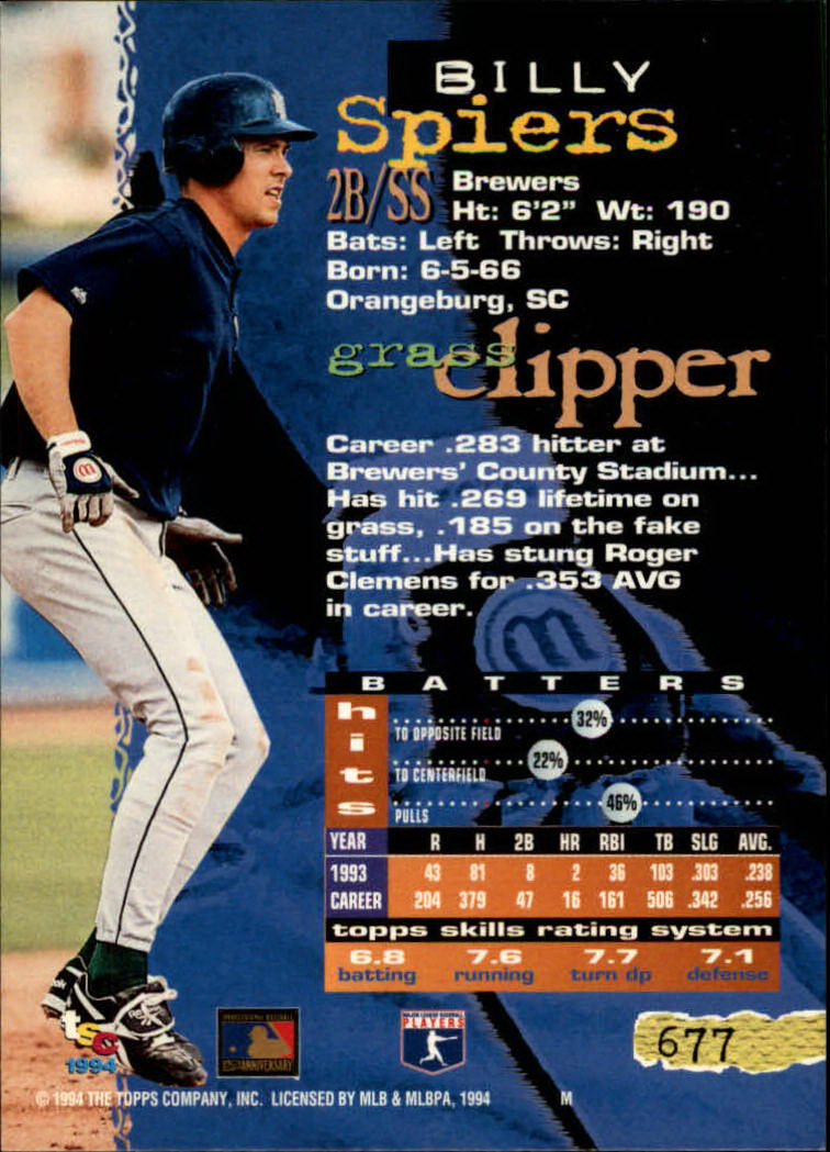 1994 Stadium Club Baseball Part 3 Main Set Card #501-720 - Picture 343 of 429