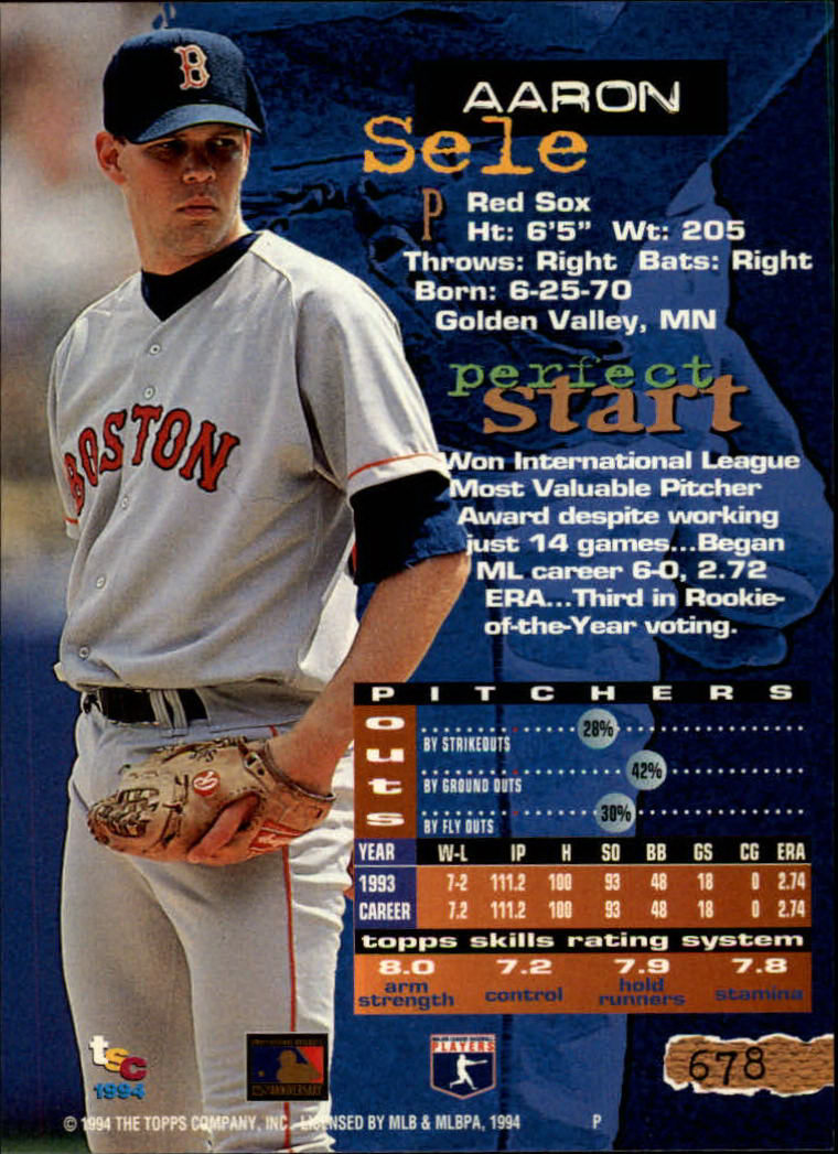 1994 Stadium Club Baseball Part 3 Main Set Card #501-720 - Picture 345 of 429