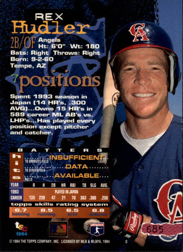 1994 Stadium Club Baseball Part 3 Main Set Card #501-720 - Picture 359 of 429