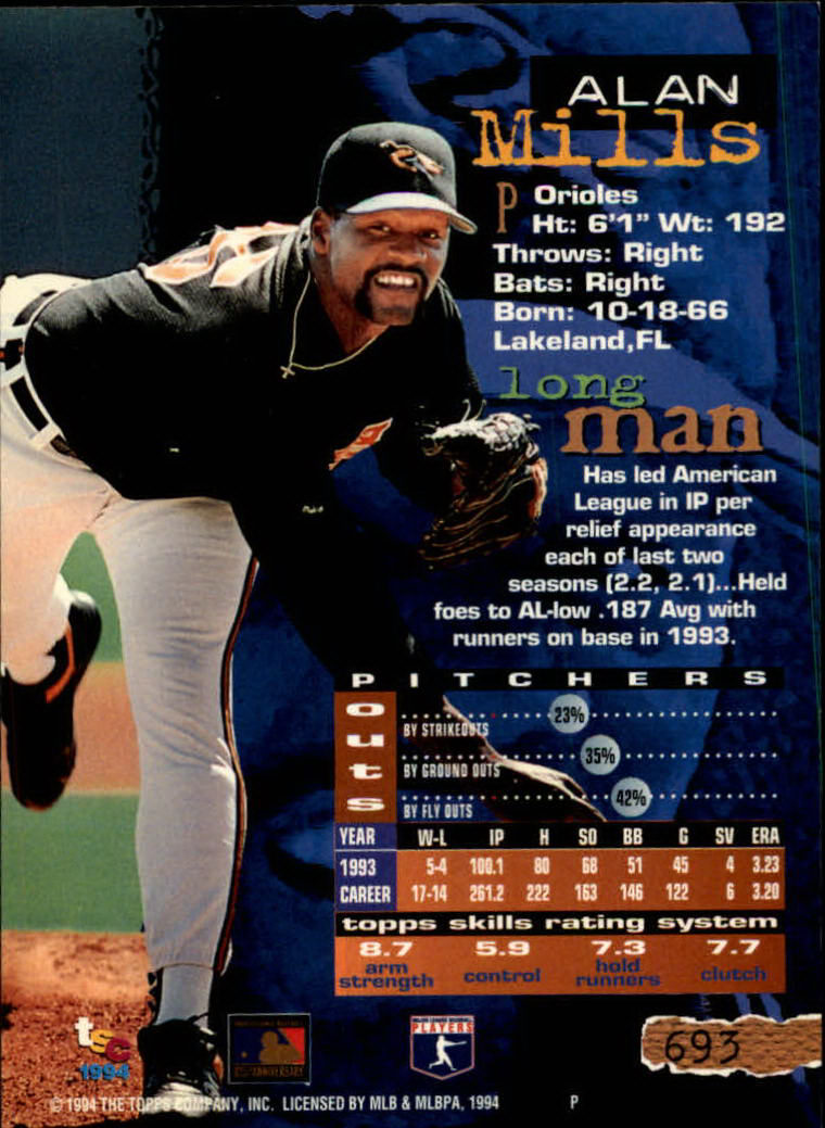 1994 Stadium Club Baseball Part 3 Main Set Card #501-720 - Picture 375 of 429