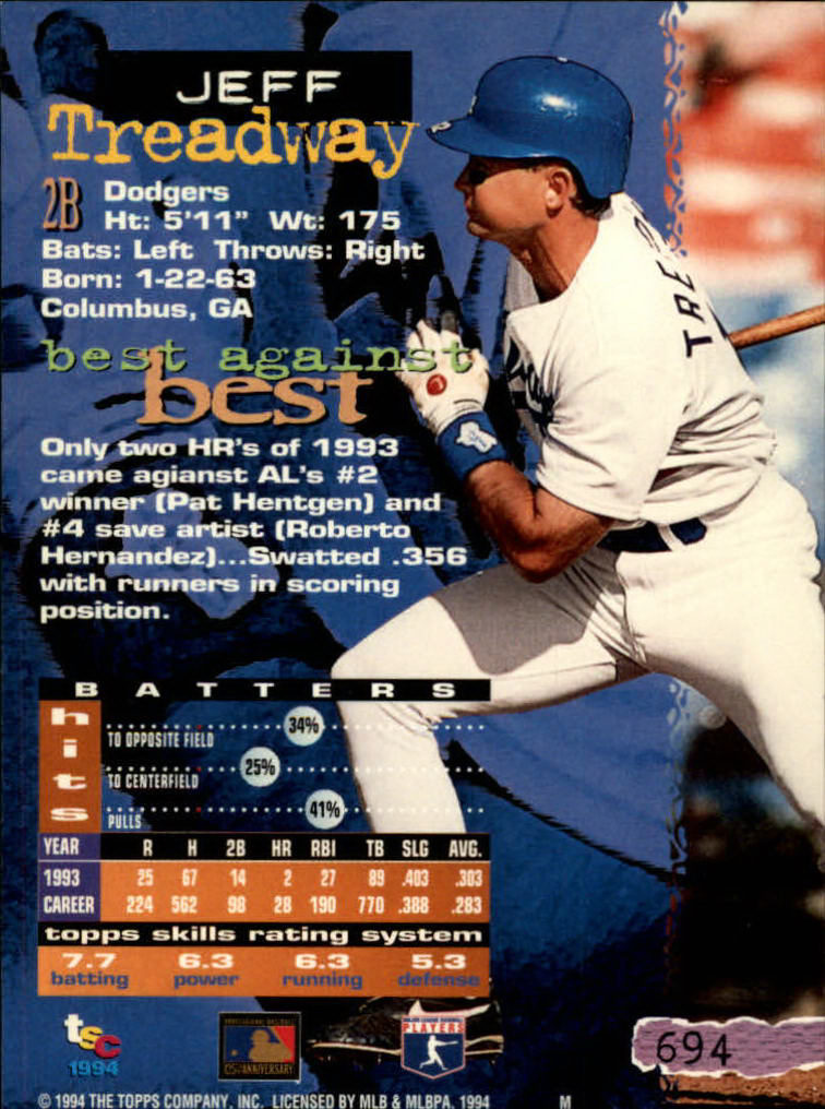 1994 Stadium Club Baseball Part 3 Main Set Card #501-720 - Picture 377 of 429