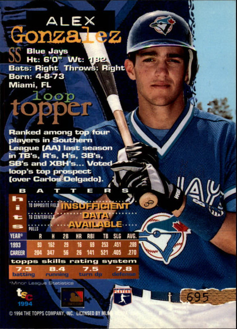 1994 Stadium Club Baseball Part 3 Main Set Card #501-720 - Picture 379 of 429