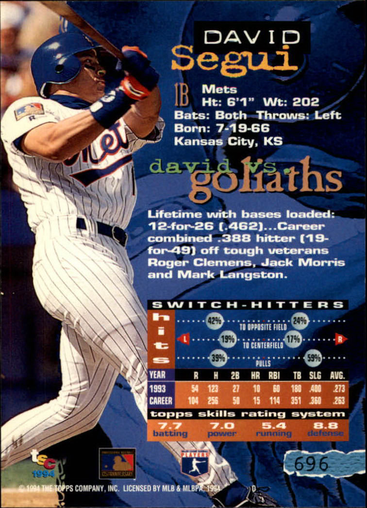 1994 Stadium Club Baseball Part 3 Main Set Card #501-720 - Picture 381 of 429