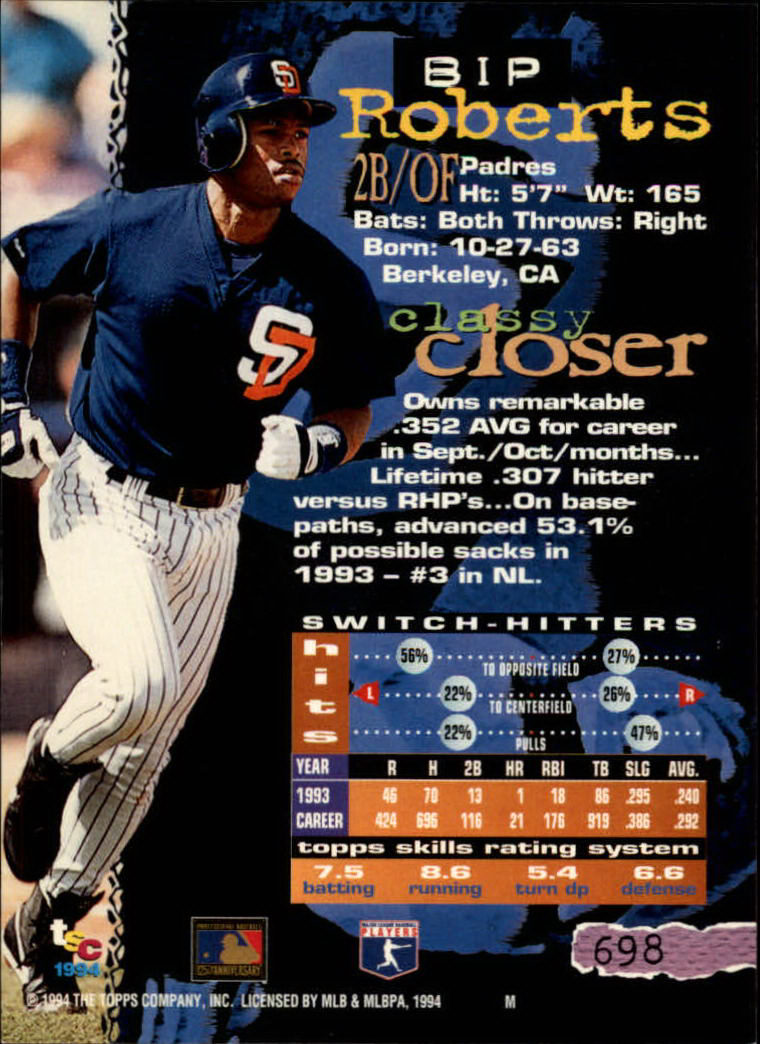 1994 Stadium Club Baseball Part 3 Main Set Card #501-720 - Picture 385 of 429