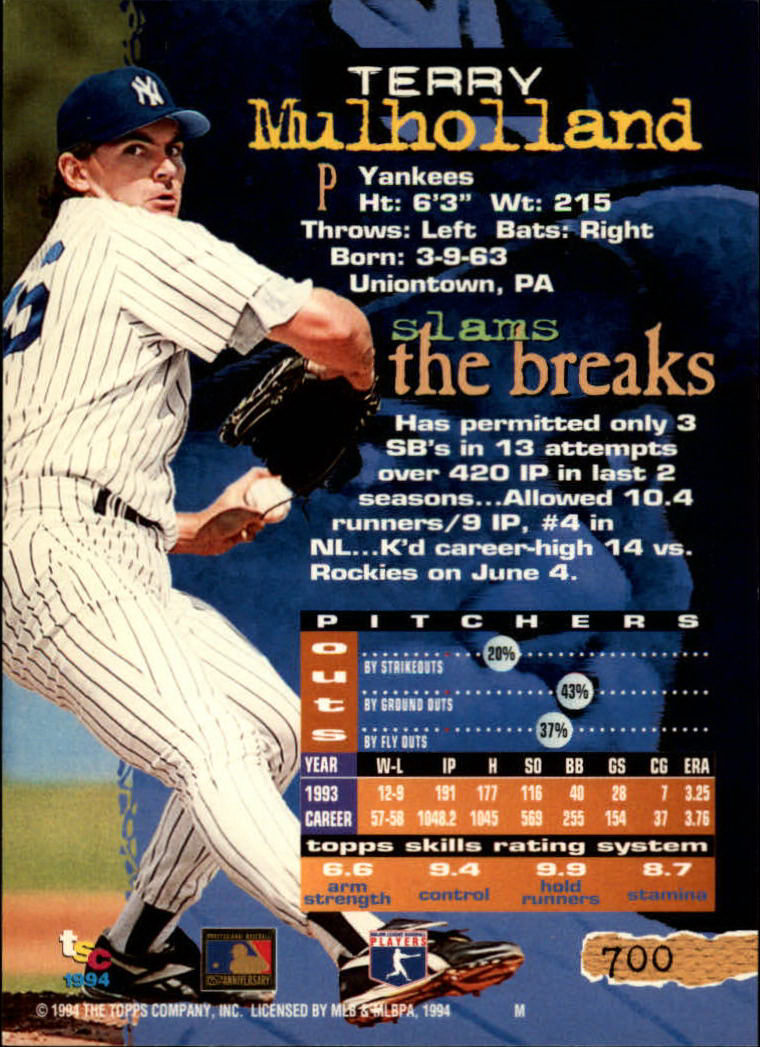 1994 Stadium Club Baseball Part 3 Main Set Card #501-720 - Picture 389 of 429