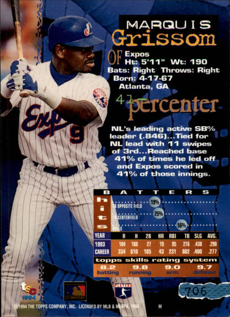 1994 Stadium Club Baseball Part 3 Main Set Card #501-720 - Picture 401 of 429