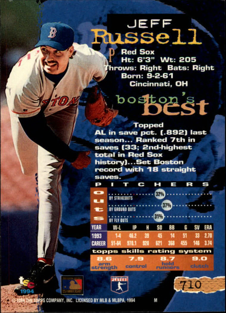 1994 Stadium Club Baseball Part 3 Main Set Card #501-720 - Picture 409 of 429