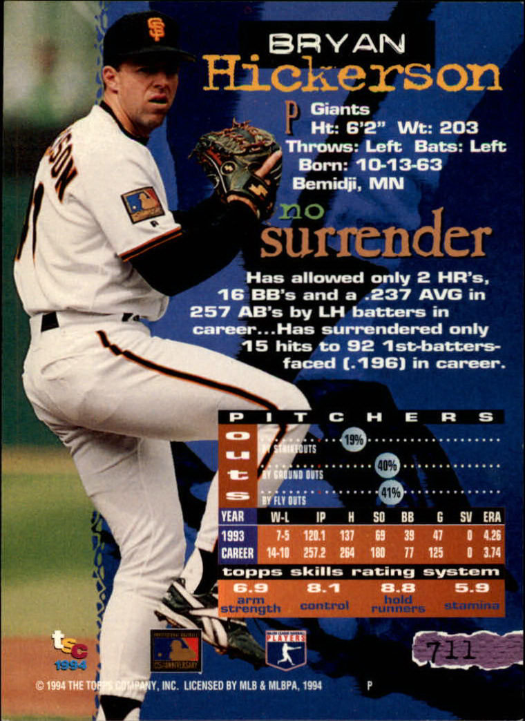 1994 Stadium Club Baseball Part 3 Main Set Card #501-720 - Picture 411 of 429