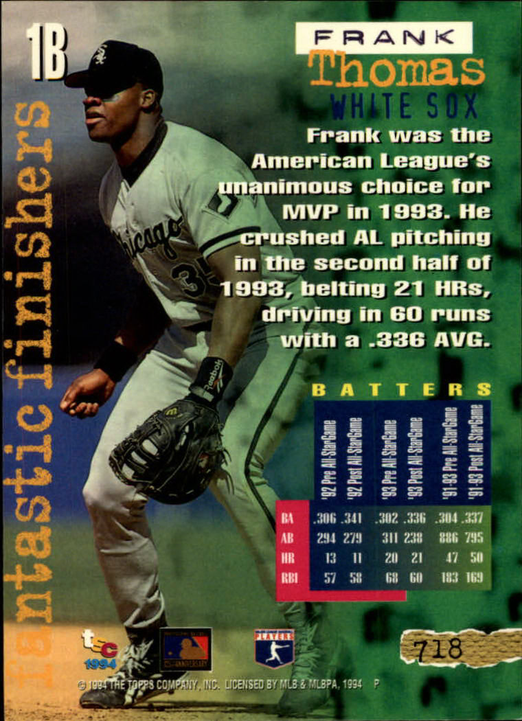 1994 Stadium Club Baseball Part 3 Main Set Card #501-720 - Picture 425 of 429