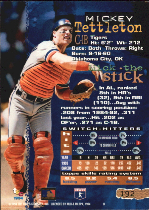 Tarjetas paralelas 1994 del Stadium Club de béisbol parte 4 edición del primer día - Imagen 45 de 89