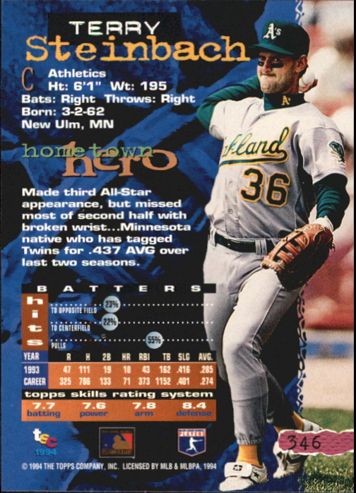 Tarjetas paralelas 1994 del Stadium Club de béisbol parte 4 edición del primer día - Imagen 63 de 89