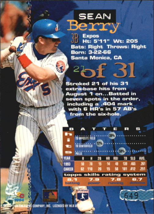 Tarjetas paralelas 1994 del Stadium Club de béisbol parte 4 edición del primer día - Imagen 89 de 89