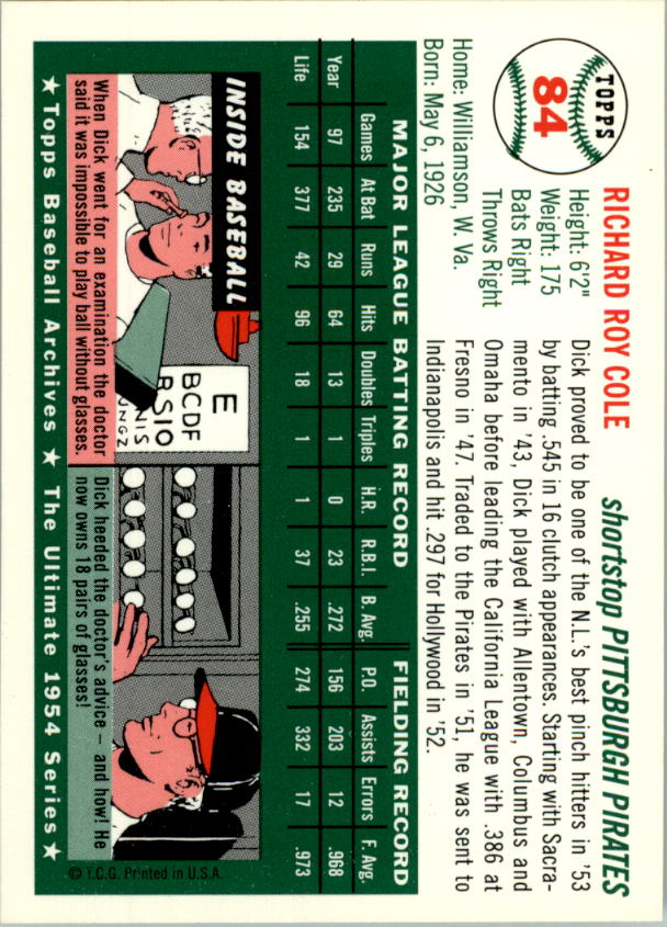 1994 Topps Archives 1954 Baseball - Picture 105 of 337