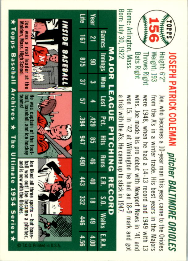 1994 Topps Archives 1954 Baseball - Picture 203 of 337
