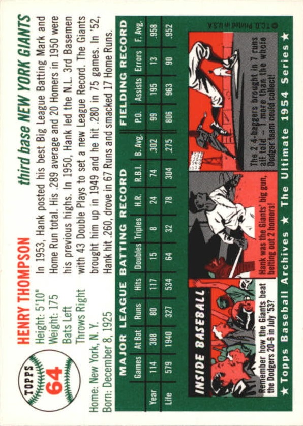 1994 Topps Archives 1954 Gold Baseball - Picture 31 of 94
