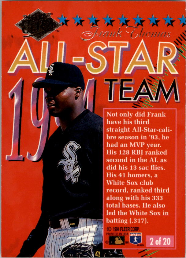 1994 Ultra (Fleer) Baseball "Insert" Cards - Picture 18 of 177