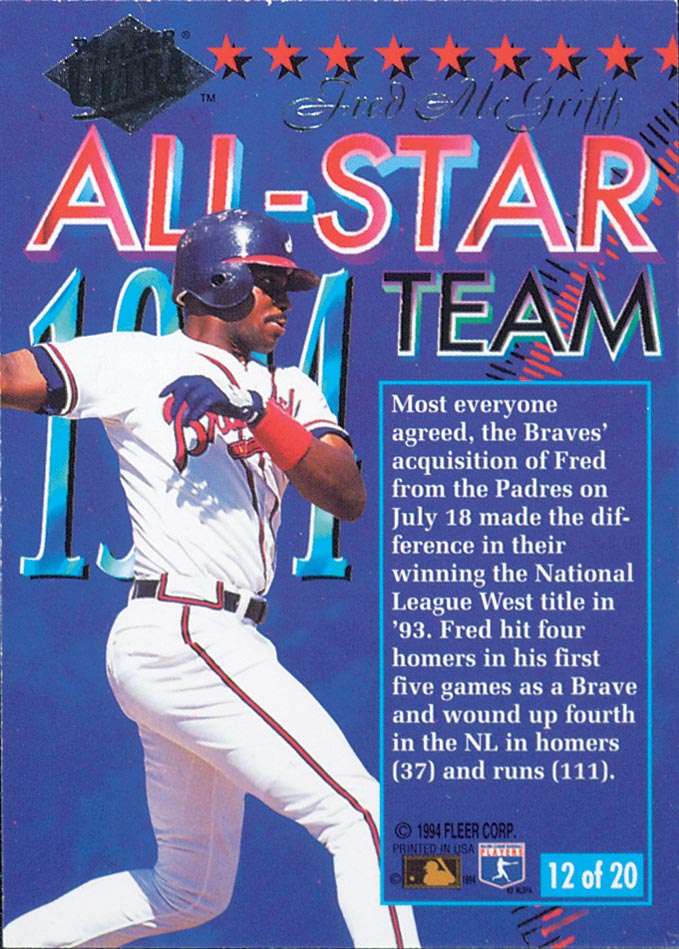 1994 Ultra (Fleer) Baseball "Insert" Cards - Picture 38 of 177