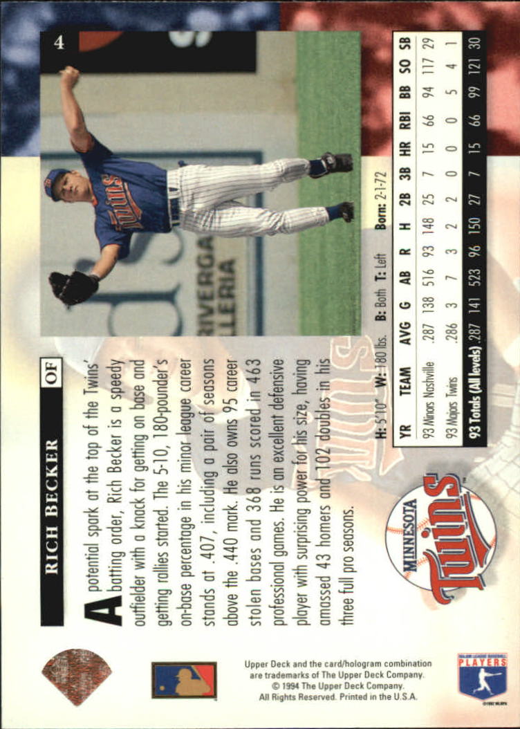 1994 Upper Deck Baseball Card Pick 1-250