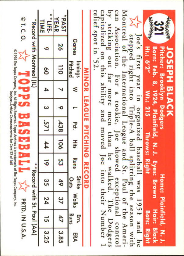 1995 Topps Archives Brooklyn Dodgers Baseball - Picture 25 of 186