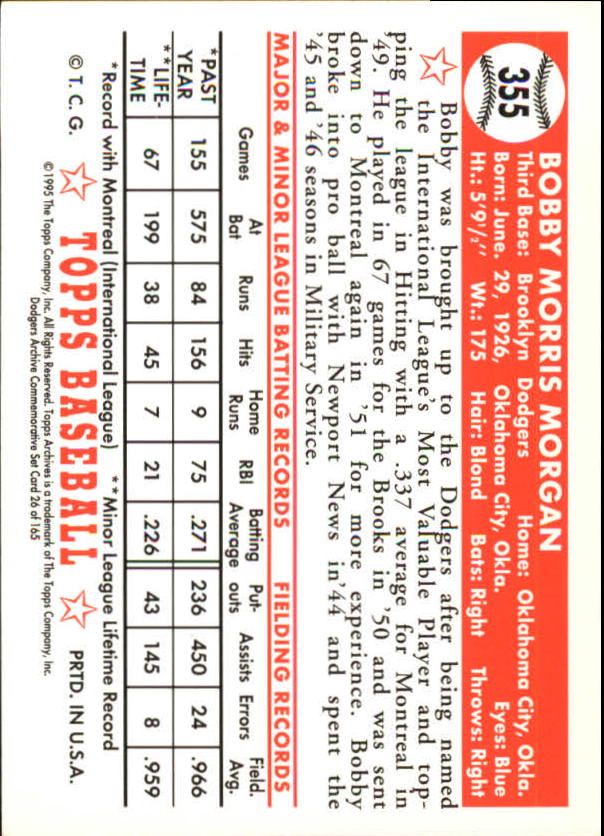 1995 Topps Archives Brooklyn Dodgers Baseball - Picture 32 of 186