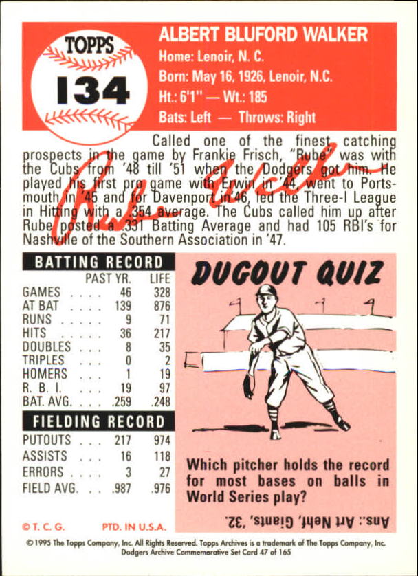 1995 Topps Archives Brooklyn Dodgers Baseball - Picture 57 of 186