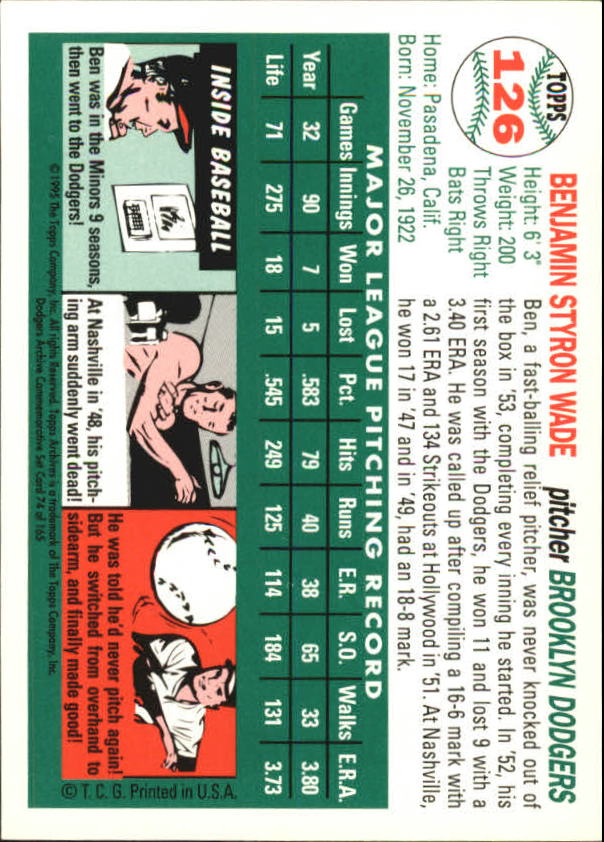 1995 Topps Archives Brooklyn Dodgers Baseball - Picture 96 of 186