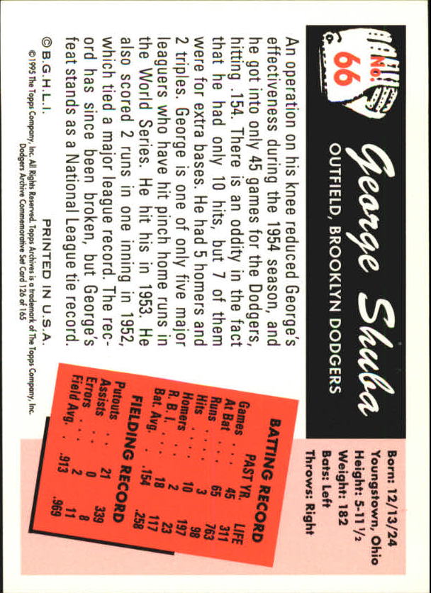 1995 Topps Archives Brooklyn Dodgers Baseball - Picture 153 of 186