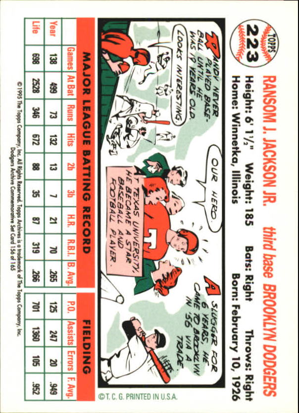 1995 Topps Archives Brooklyn Dodgers Baseball - Picture 184 of 186