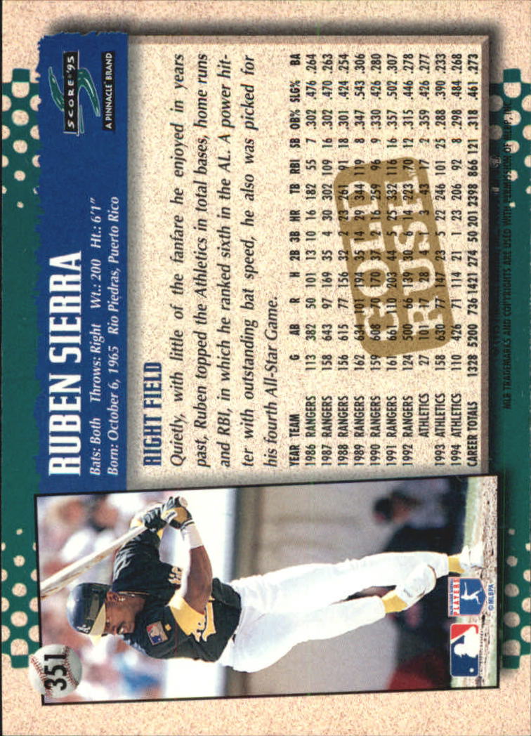 1995 Score Gold Rush Baseball Card Pick 341-604