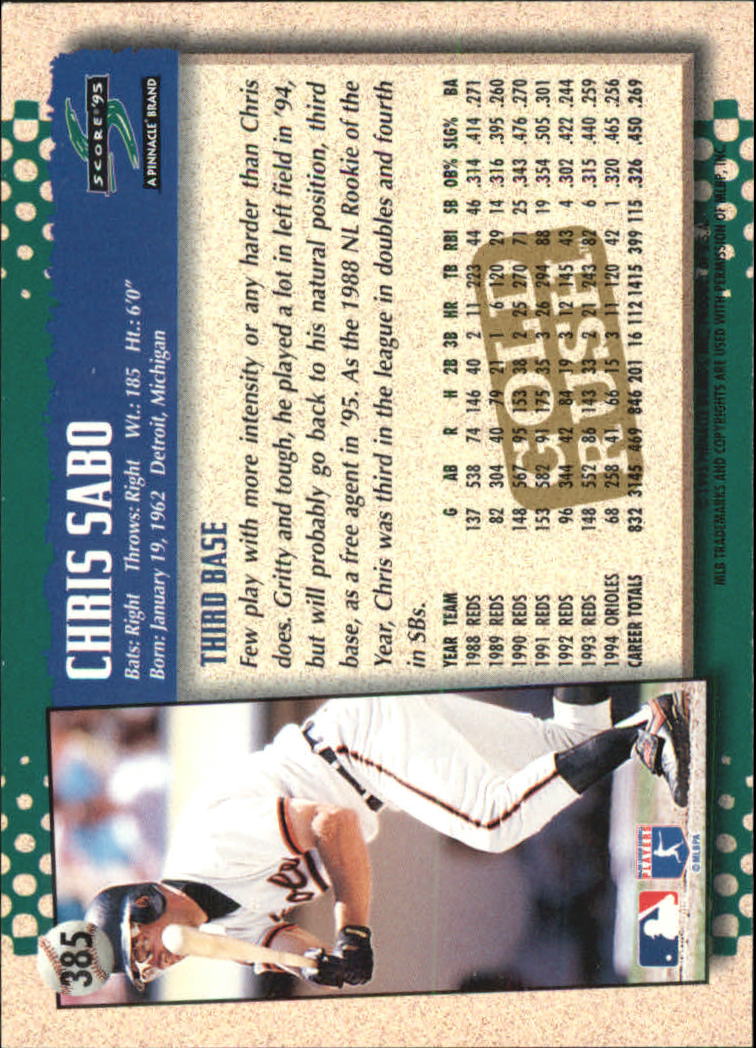 1995 Score Gold Rush Baseball Card Pick 341-604