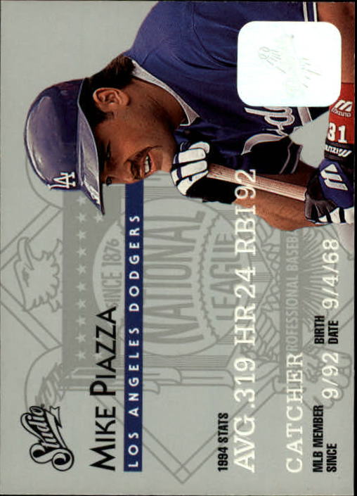 1995 Studio Baseball "Main Set" Cards #1 to #200 - Picture 8 of 397