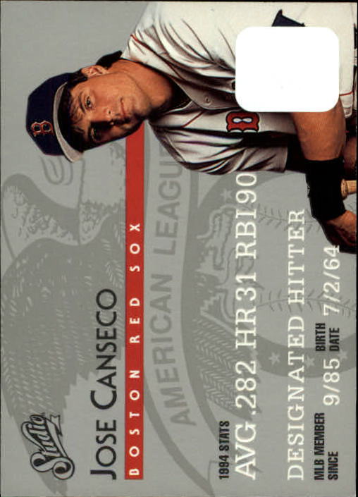 1995 Studio Baseball "Main Set" Cards #1 to #200 - Picture 16 of 397
