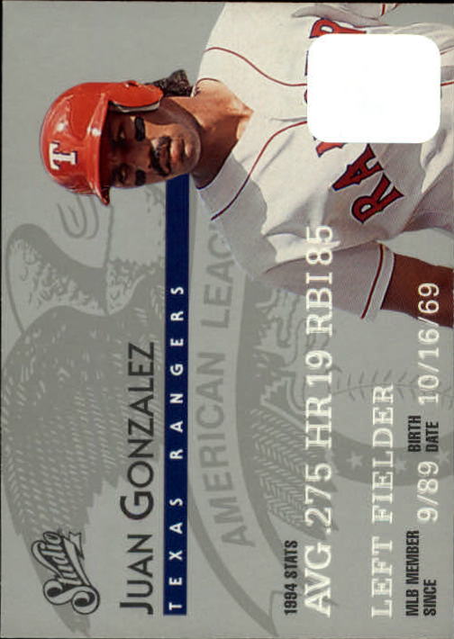 1995 Studio Baseball "Main Set" Cards #1 to #200 - Picture 40 of 397